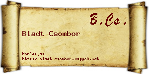 Bladt Csombor névjegykártya